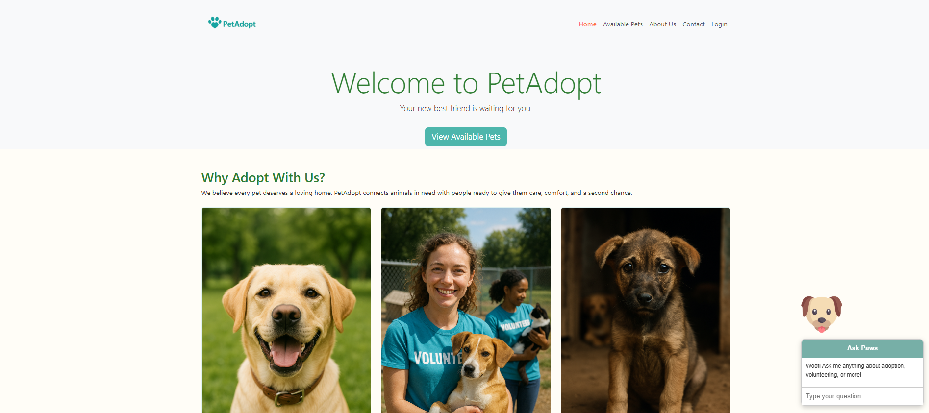 Pet Adoption Portal